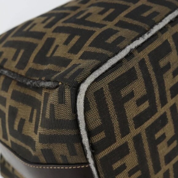 FENDI Zucca Canvas Vanity Bag Black Brown Auth 144277 - Picture 5 of 16